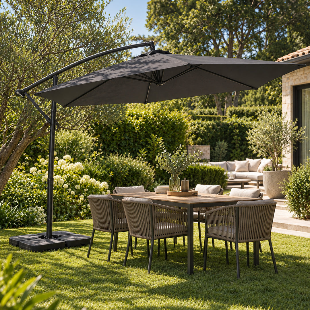 Sombrilla Lateral con Base Solaris Gris