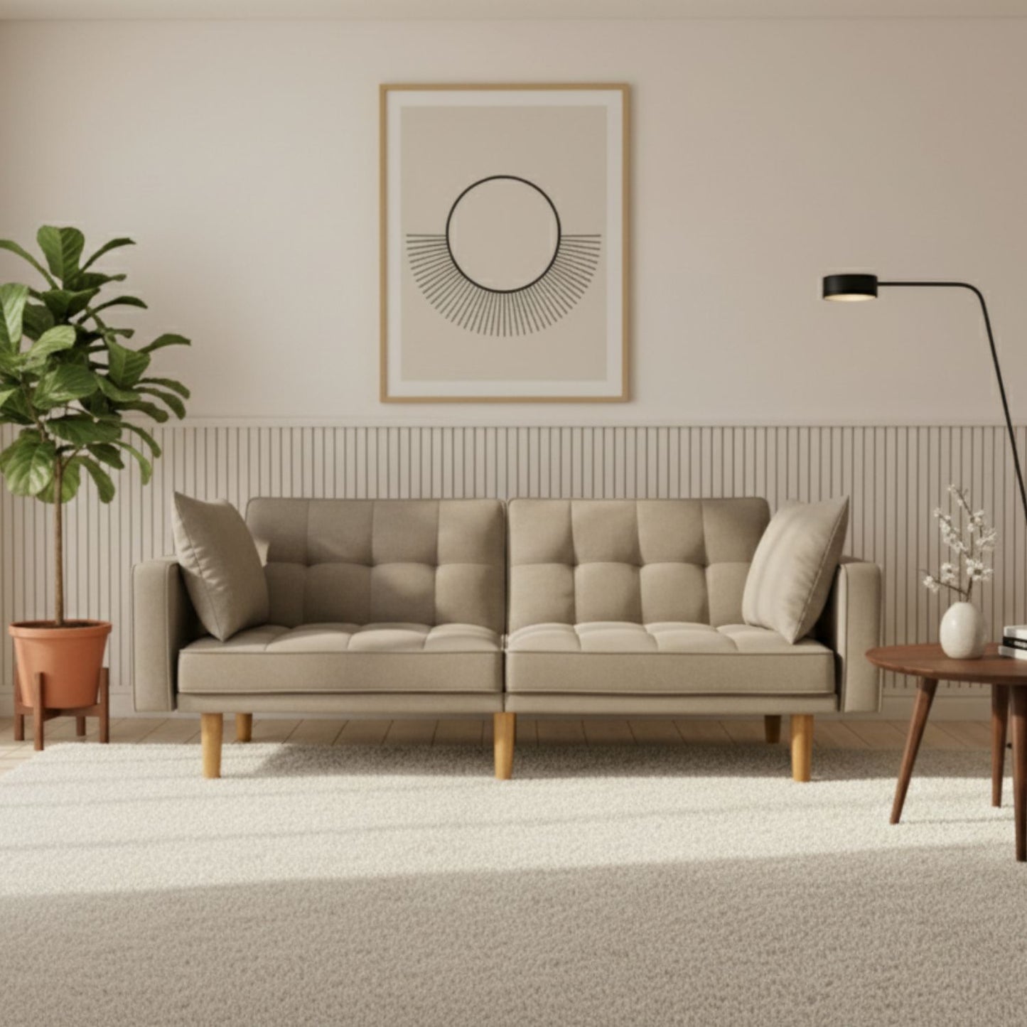 Sofá Cama 2 Cuerpos Fiano Beige