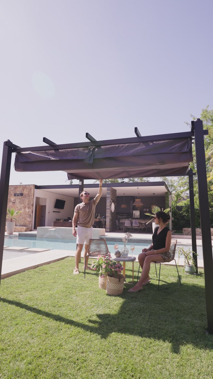 Pérgola Grey Shelter Retráctil 3x3