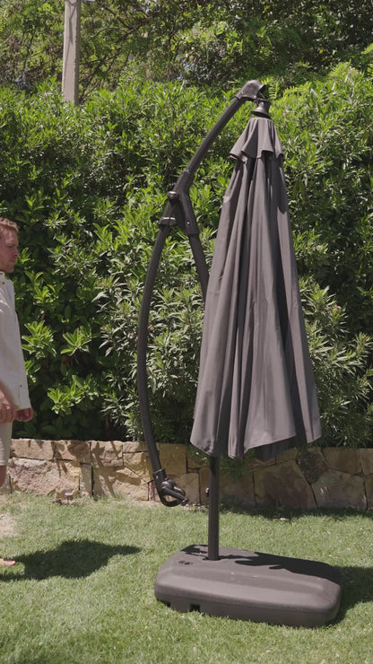 Sombrilla Lateral Con Base Grafito