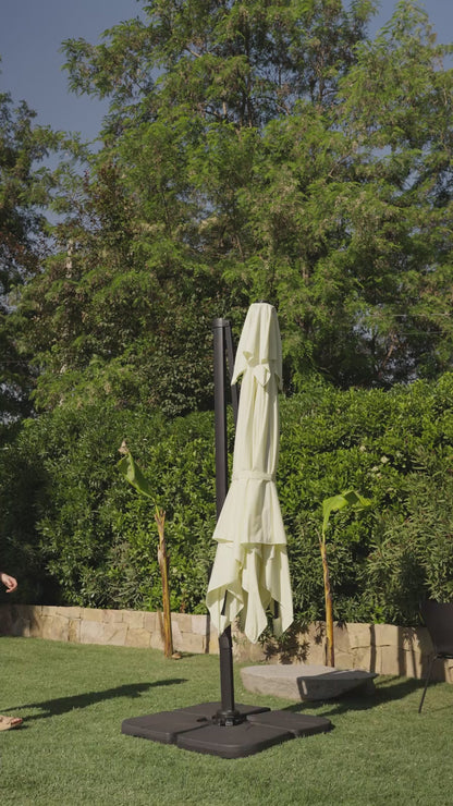 Sombrilla Bright Night Con Luces Crema