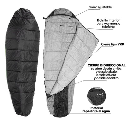 Bolsa de Dormir 0 / 5 / 15° El Plomo Gris