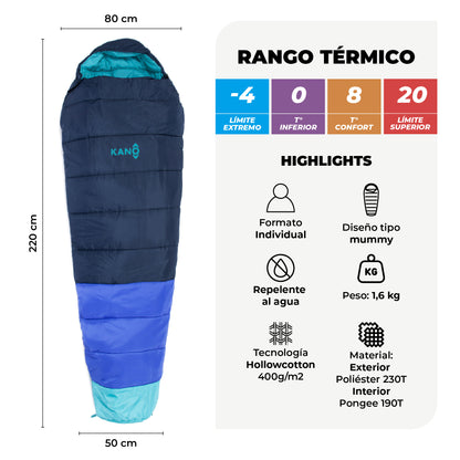Bolsa de Dormir -4 / 0 / 8°C Aconcagua Azul